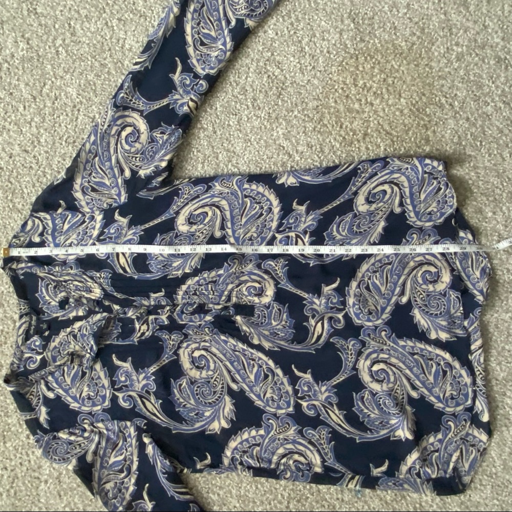 LUCKY BRAND Blue Paisley Sheer Long Sleeved Blouse - Picture 9 of 11
